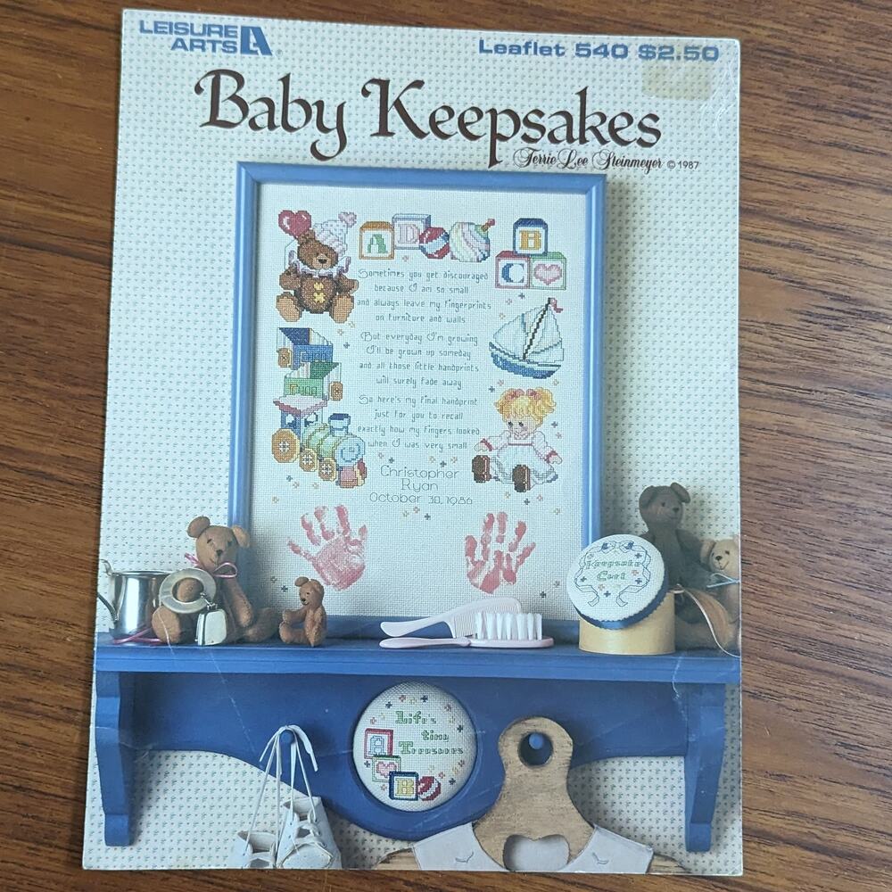 Baby Keepsakes Cross Stitch Pattern Pamphlet 1987